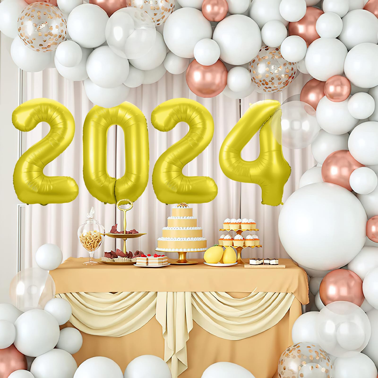 2024 ハッピーニューイヤー　装飾　バルーン Amazon | KatchOn ジャイアント 40インチ ゴールド 2024 バルーン 数字